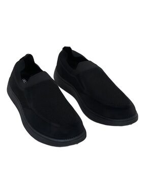 Akademiks Olney Wingtip Knit Oxford Slip On Shoe Black White Size 13M